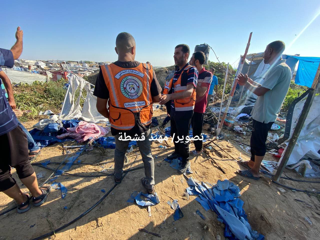 Hadith - a martyr and two injuries by bombing the occupation is a tent that houses displaced people