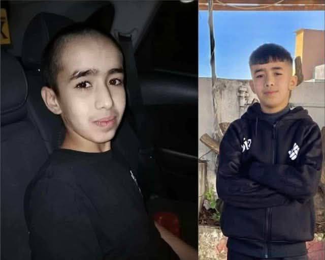 The hell of prisons .. The child Wadih Ali Khira, 13, from Kafr Naama, west of Ramallah, before and