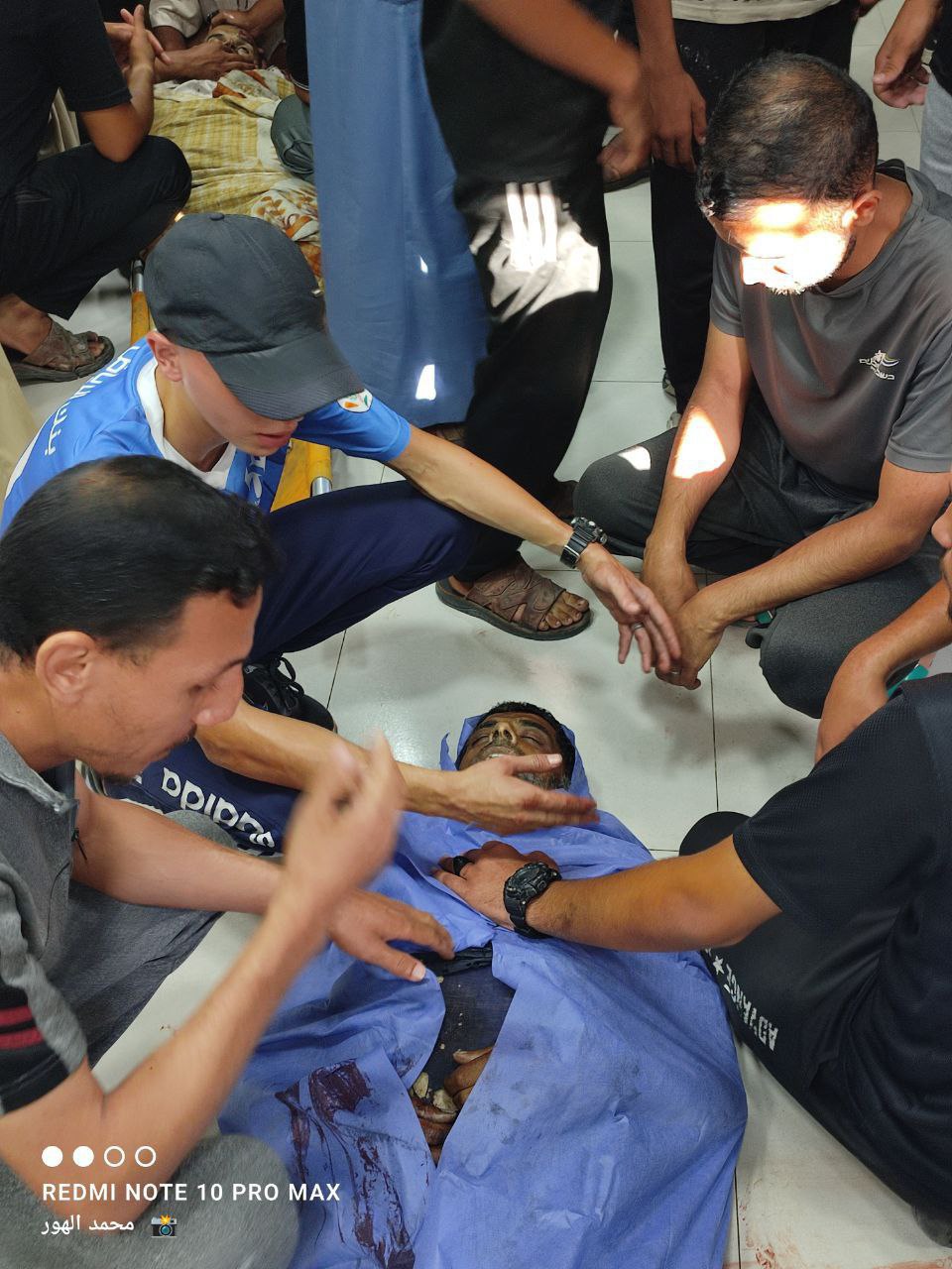 Follow -up _ from the farewell of the martyrs at Al -Awda Hospital in Al -Nasayrat