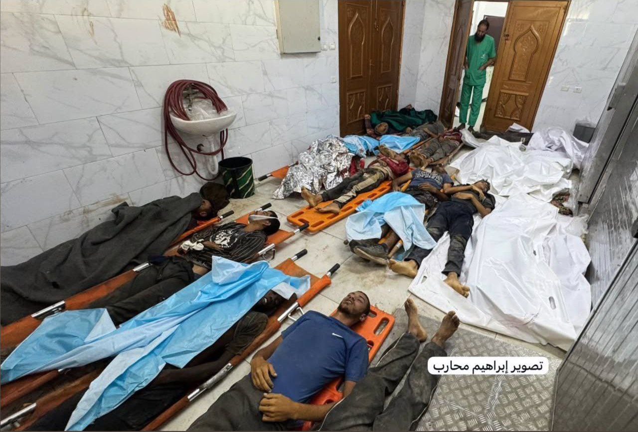 Follow -up - Martyrs' refrigerator at Nasser Medical Complex in Khan Yunis this morning