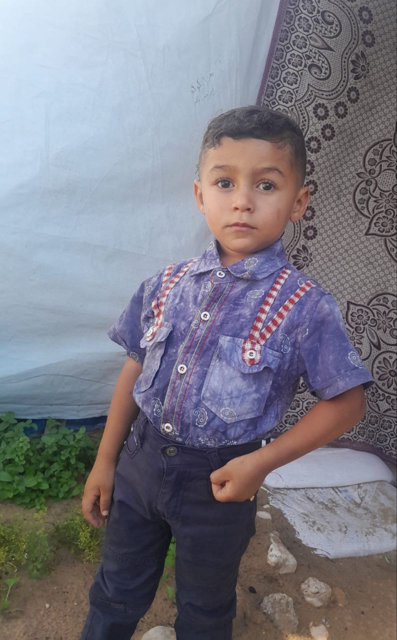 As he arrived .. - the loss of the child: Muhammad Fadi Al -Balbisi (3 and a half years) - was lost