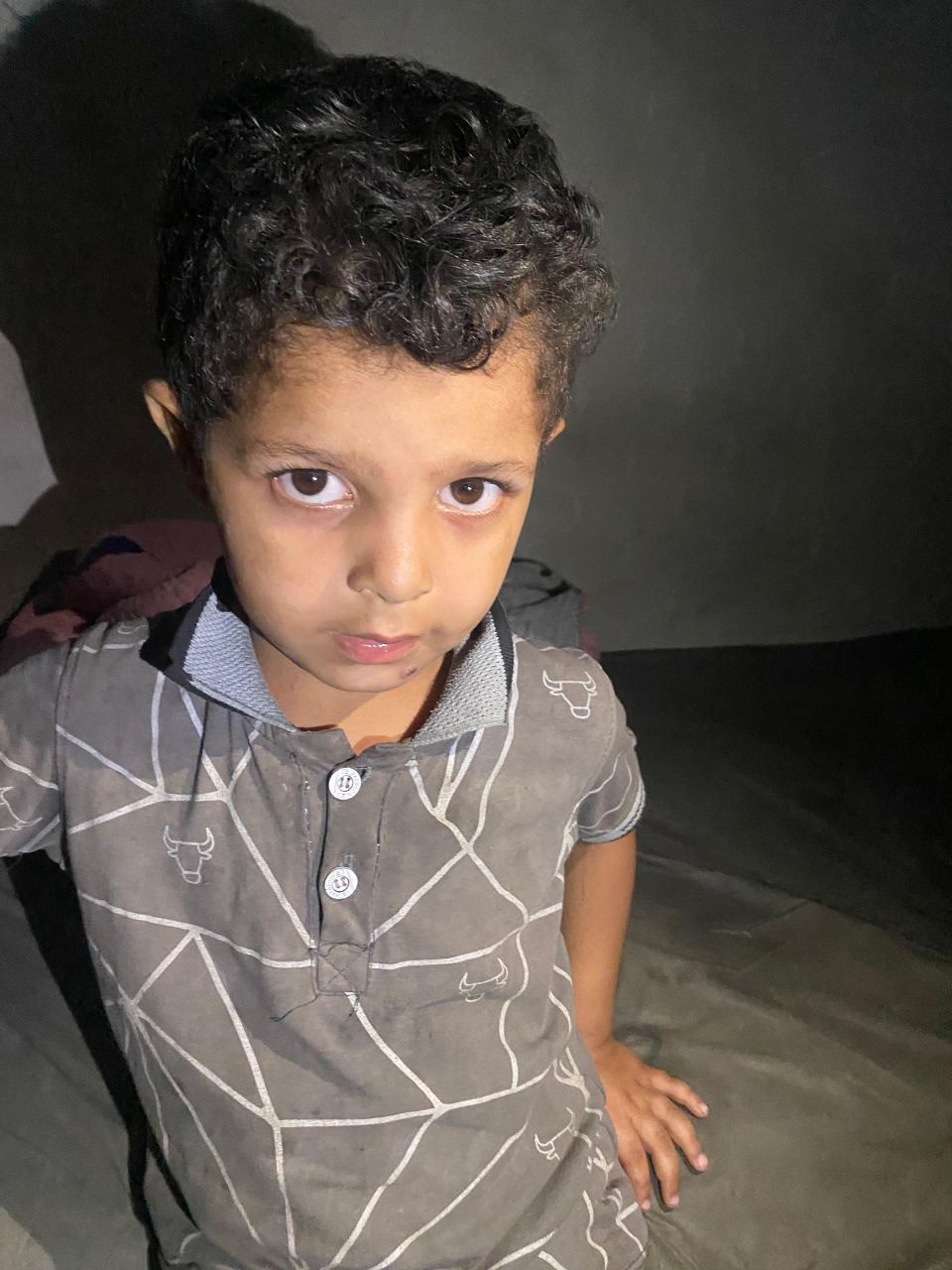 As he arrived .. - finding this child and saying that his name is: Ayman Muhammad Abu Asr. He is abo