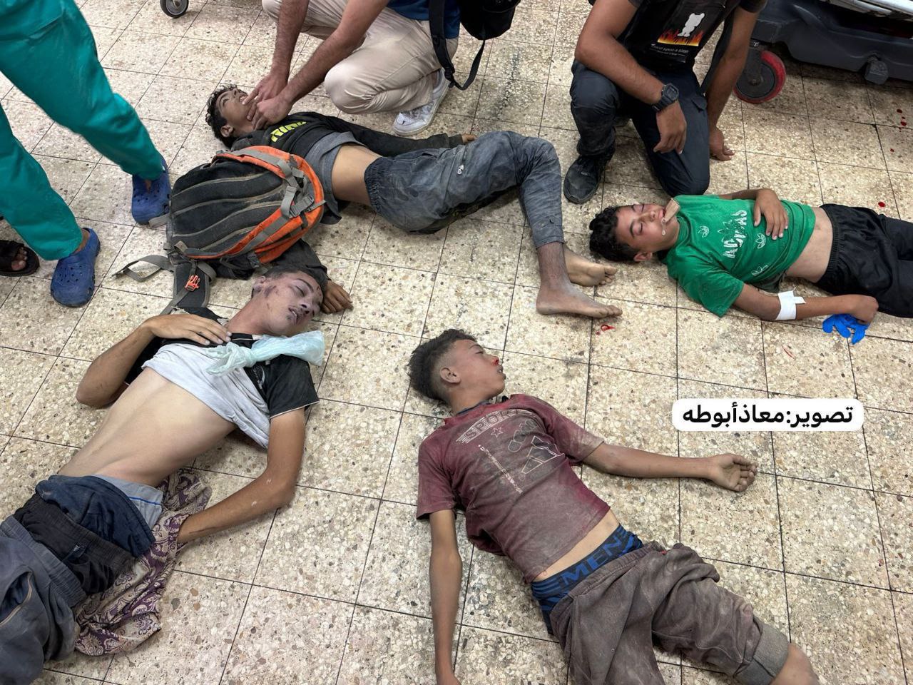 Pictures of the bodies of the martyrs of the aid massacre