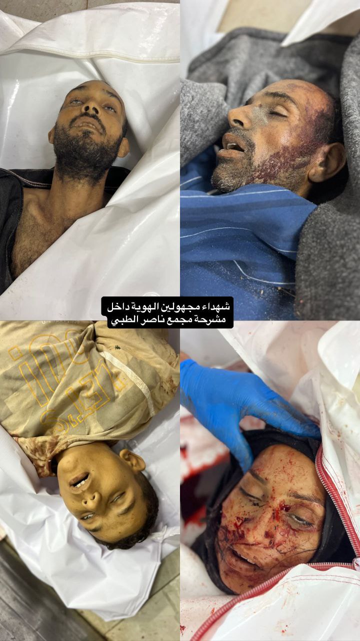 Follow -up of unidentified martyrs inside the martyrs' refrigerator, Nasser Medical Hospital in Khan