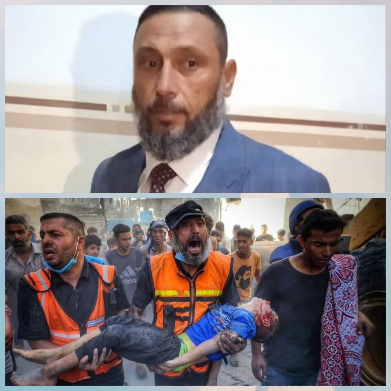 The martyr: Hani Muhammad Dabour, a civil defense man, rose during an attack by suicide bombers insi