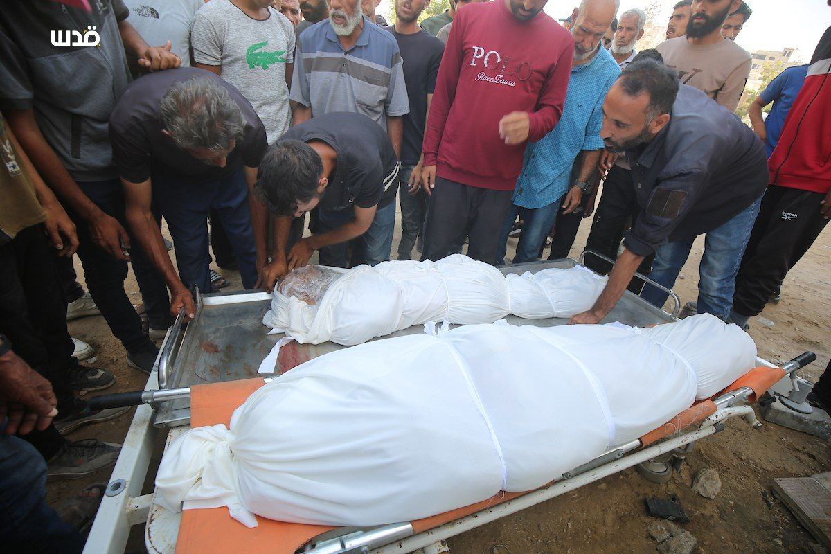 The funeral of a number of martyrs who rose due to the ongoing war on Gaza.