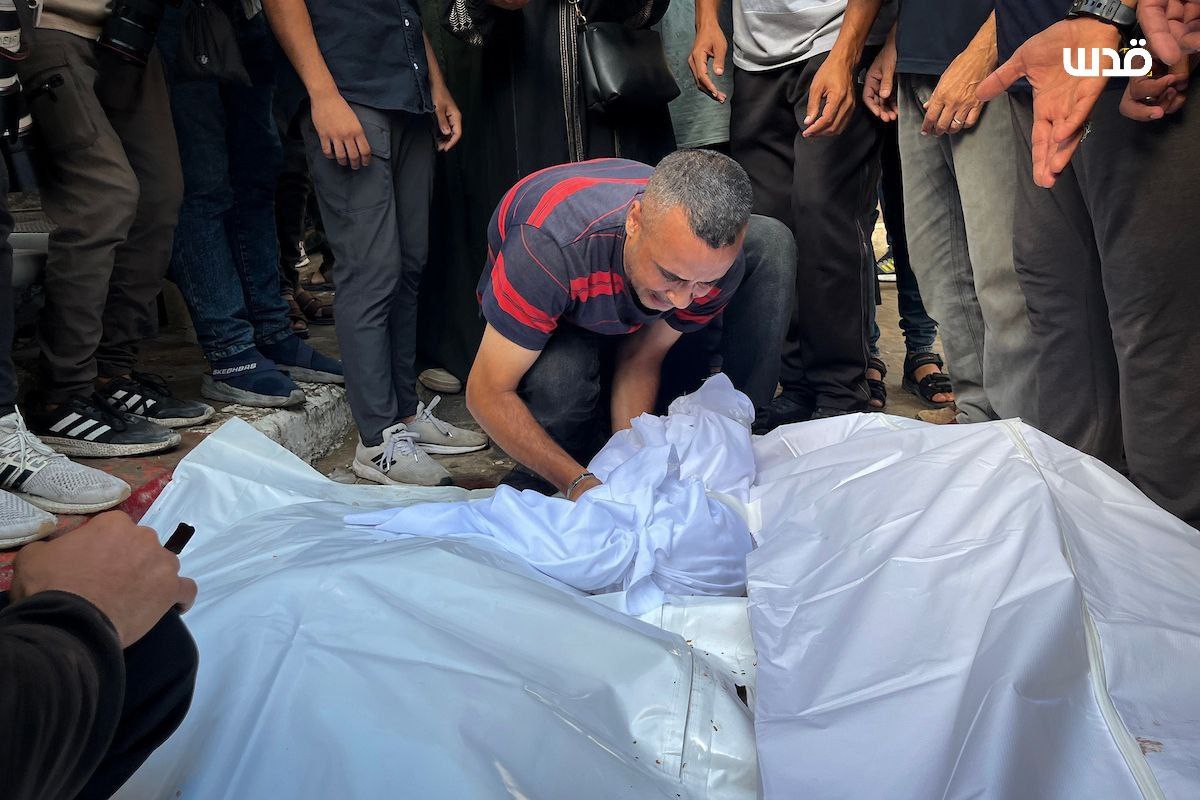 Continuing massacres...farewell and funeral of the bodies of a number of martyrs at Al-Shifa Medical