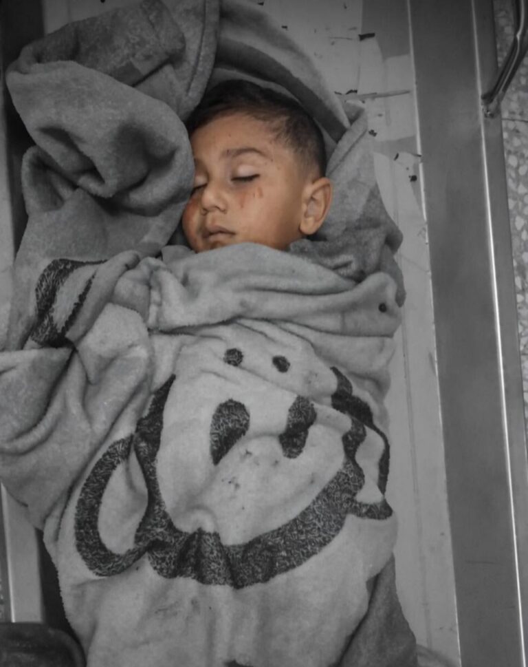 He slept carrying his little dreams in his heart, when the bombing took him by surprise in his bed..